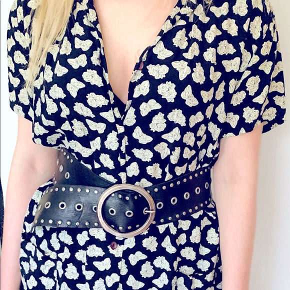 Black & white fine cotton dress button-up short sleeves EUR 40 US size 8 - 10 - Picture 7 of 16